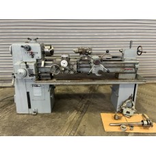 CLAUSING 14" x 48" MODEL 6955  ENGINE LATHE VARIABLE SPEED WITH 5C COLLET CLOSER POWER TURRET AND TAILSTOCK